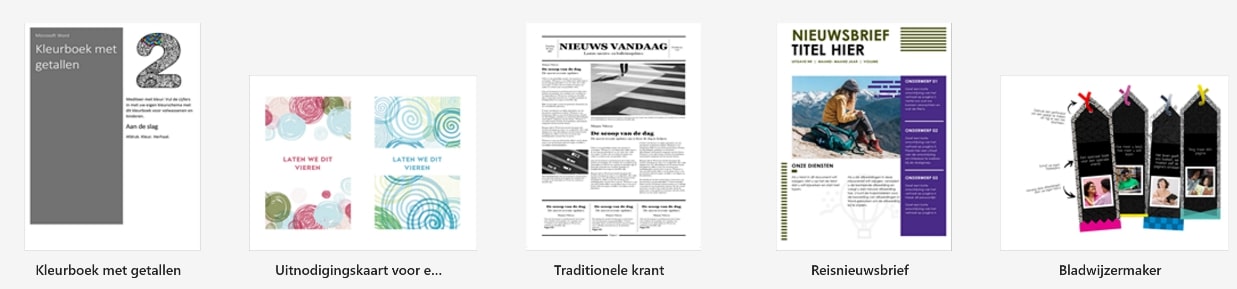 Sjablonen in Microsoft Office